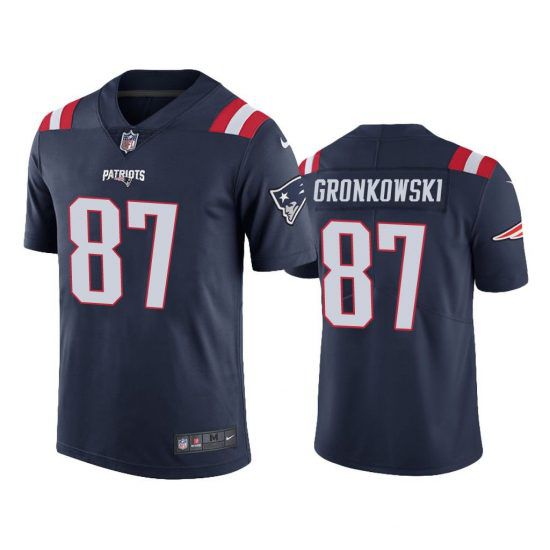 Men New England Patriots 87 Rob Gronkowski Nike Navy Color Rush Limited NFL Jersey